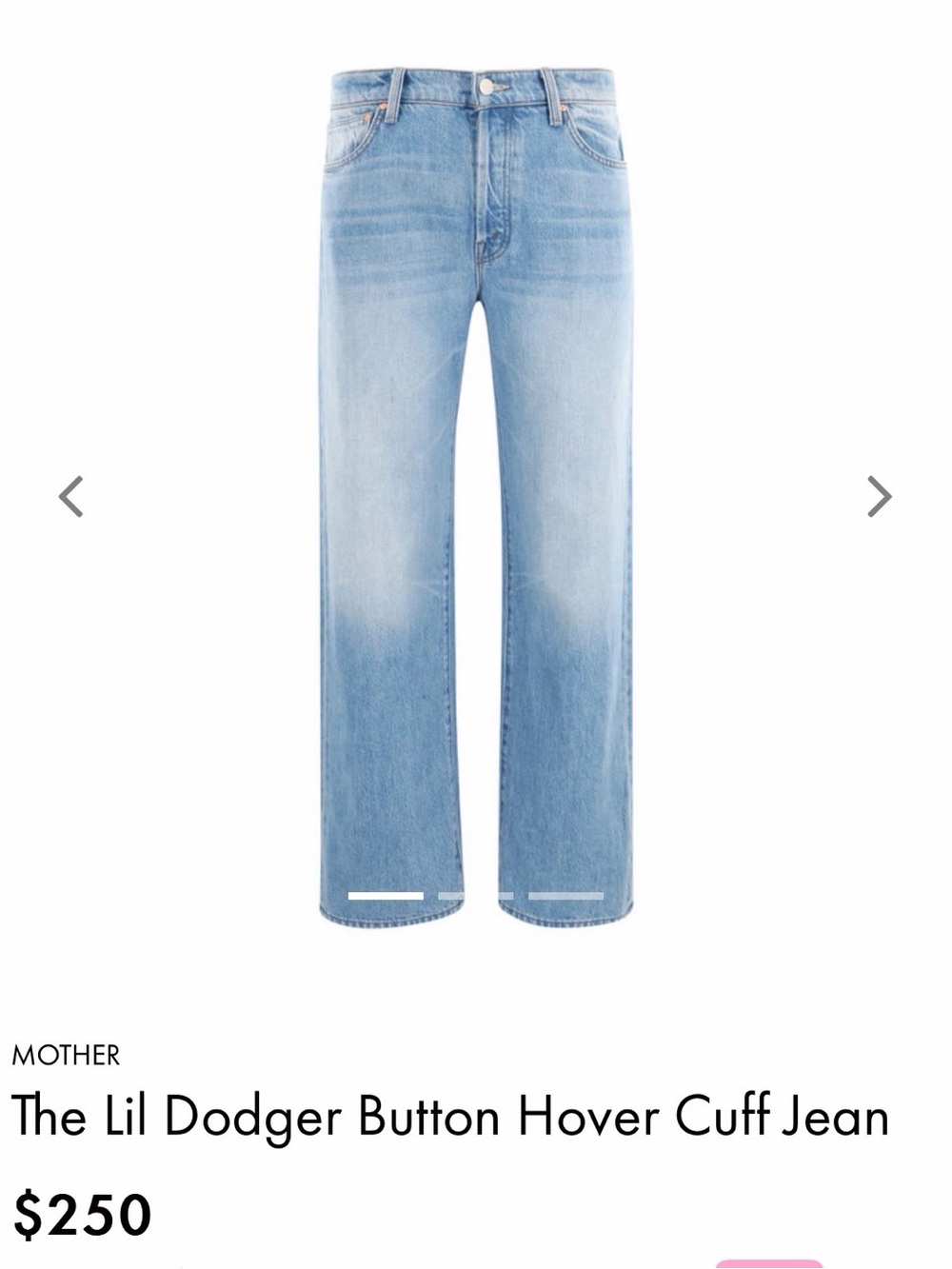 MOTHER wide leg slouchy jean in Light Blue Wash
